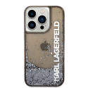 Karl Lagerfeld dėklas, skirtas iPhone 14 Pro 6,1" KLHCP14LLCKVK juodas kietas dėklas Magsafe Liq Glitter Elong
