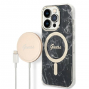Guess Bundle Pack MagSafe IML Marble - Rinkinys etui + kroviklis MagSafe iPhone 14 Pro (juoda/auksinė) Guess Bundle Pack MagSafe IML Marble - Rinkinys etui + kroviklis MagSafe iPhone 14 Pro (juoda/auksinė)