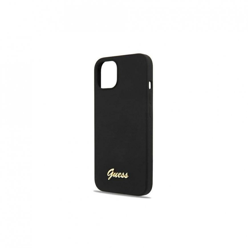 Guess GUHMP13LLSLMGBK iPhone 13 Pro / 13 6.1" black/black hardcase Silicone Script Gold Logo MagSafe – 2