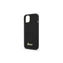 Guess GUHMP13LLSLMGBK iPhone 13 Pro / 13 6.1" black/black hardcase Silicone Script Gold Logo MagSafe