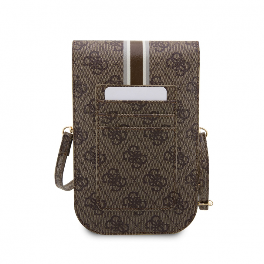 Dėklas Guess PU 4G Printed Stripes Phone Bag Brown – 4