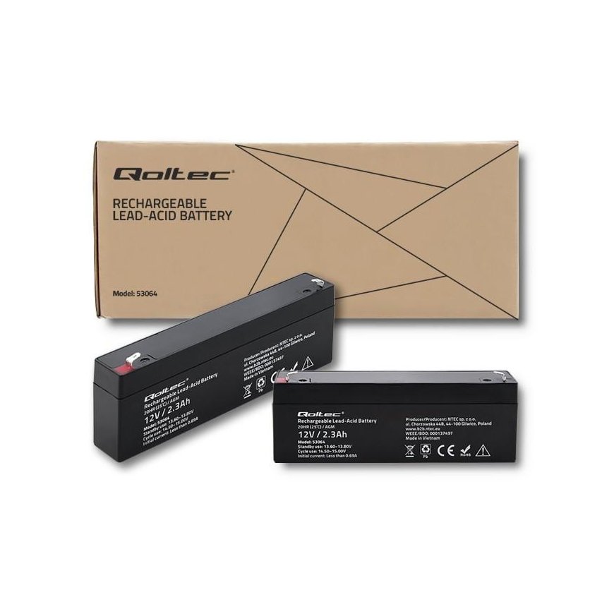 QOLTEC 53064 AGM battery 12V 2.3Ah max. 34.5A – 4