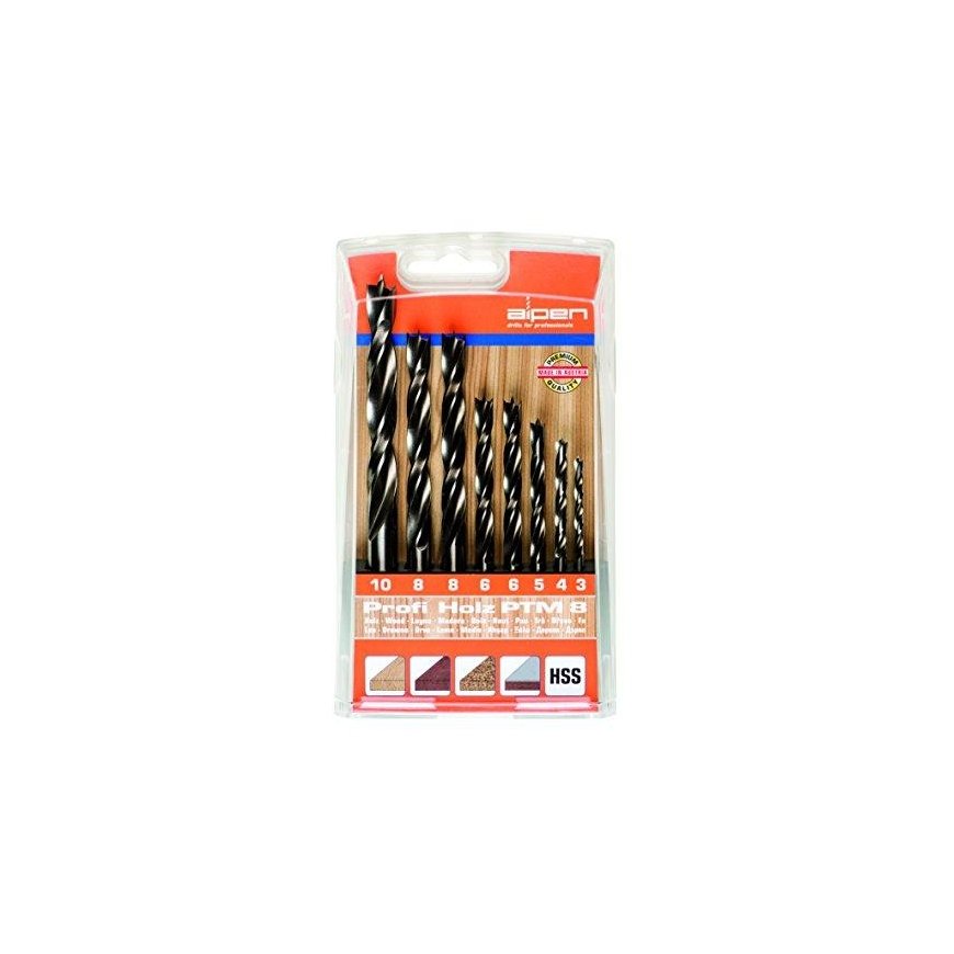 Grąžtas Alpen 600093100 Foret hélicoïdal PTM 8 Profi, Gris, Set de 8 Pièces – 4