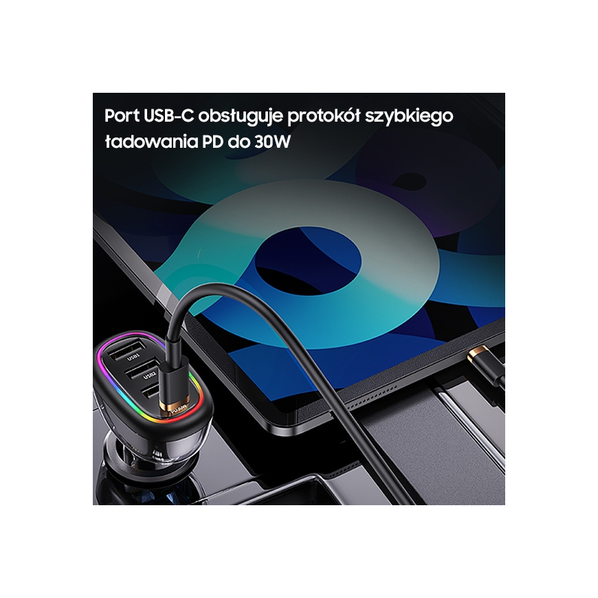 USAMS Ład. same 1xUSB-C 3xUSB-A C34 48W 3A+C PD Fast Charge black|black CC170CC01 (US-CC170) – 4