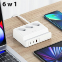USAMS Listwa zasilająca 65W Super Si Fast Charging USB Extension Socket EU white|white CC160TC01 (US-CC160) USAMS Listwa zasilająca 65W Super Si Fast Charging USB Extension Socket EU white|white CC160TC01 (US-CC160)