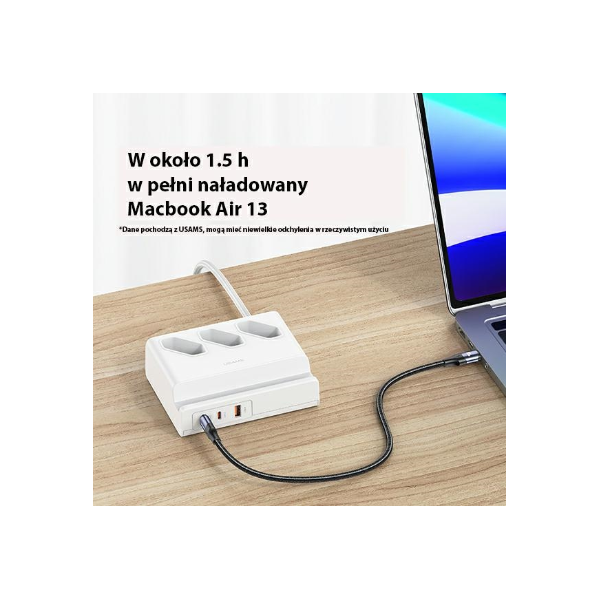 USAMS Listwa zasilająca 65W Super Si Fast Charging USB Extension Socket EU balta|baltas CC160TC01 (US-CC160) – 5