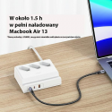 USAMS Listwa zasilająca 65W Super Si Fast Charging USB Extension Socket EU balta|baltas CC160TC01 (US-CC160)