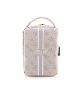 Case Guess PU 4G Printed Stripes Travel Universal Bag Pink