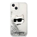 Case Karl Lagerfeld case for iPhone 14 Pro 6.1" KLHCP14LLNCHCS silver hardcase Liquid Glitter NFT Choupette Head