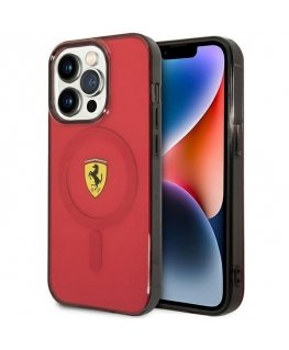 Case Ferrari case for iPhone 14 Pro 6.1" FEHMP14LURKR red hardcase Magsafe Translucent