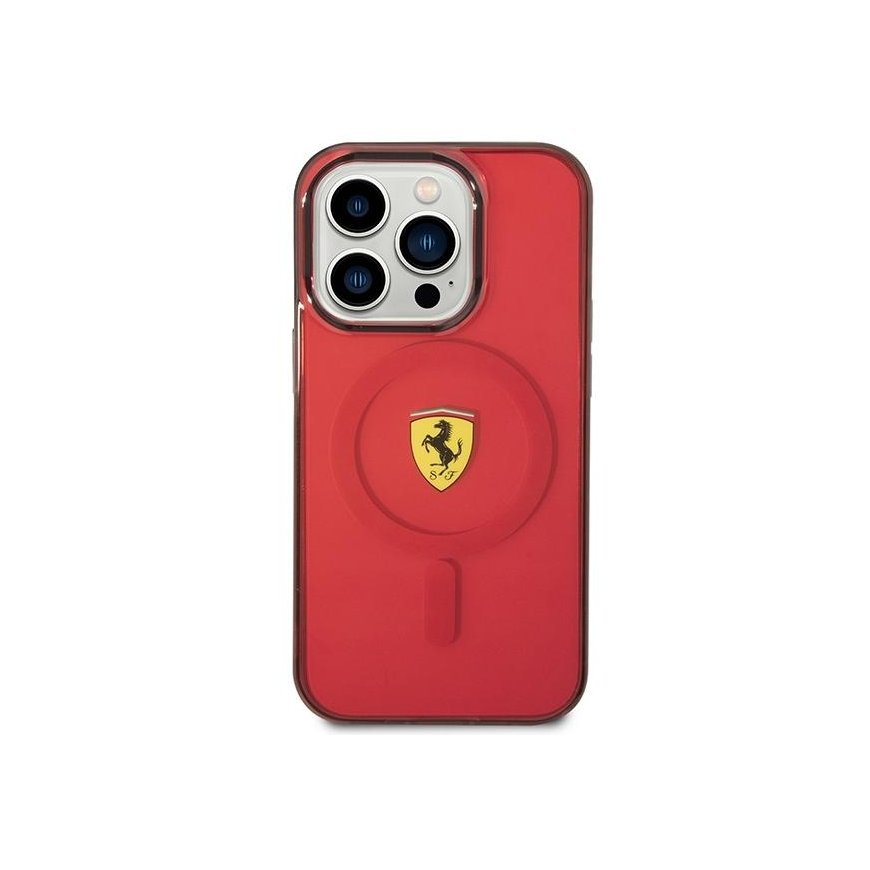 Case Ferrari case for iPhone 14 Pro 6.1" FEHMP14LURKR red hardcase Magsafe Translucent – 3