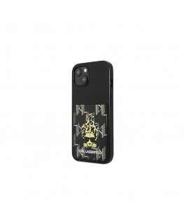 Karl Lagerfeld case for iPhone 13 KLHCP13MCANCNK black hard case Monogram with card slot