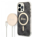 Guess Bundle Pack MagSafe 4G - Set for case + charger MagSafe iPhone 13 Pro Max (black/gold)
