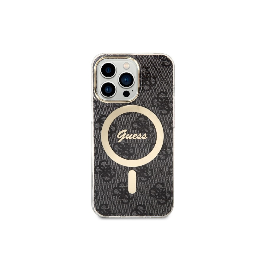 Guess Bundle Pack MagSafe 4G - Set for case + charger MagSafe iPhone 13 Pro Max (black/gold) – 4
