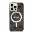 Guess Bundle Pack MagSafe 4G - Rinkinys etui + kroviklis MagSafe iPhone 13 Pro Max (juoda/auksinė)