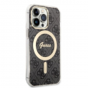 Guess Bundle Pack MagSafe 4G - Rinkinys etui + kroviklis MagSafe iPhone 13 Pro Max (juoda/auksinė)