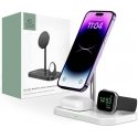 Charger Tech-Protect Wireless charger MagSafe Tech-protect Qi15W A22 3in1 Magnetic Wireless Charger White