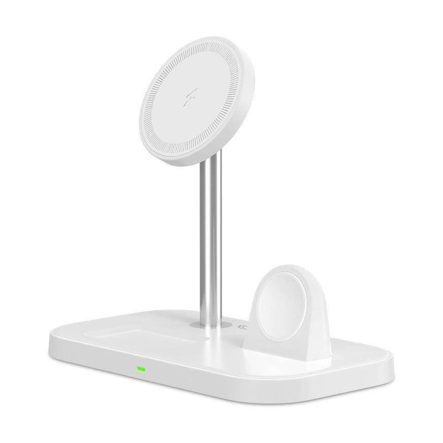 Charger Tech-Protect Wireless charger MagSafe Tech-protect Qi15W A22 3in1 Magnetic Wireless Charger White – 5