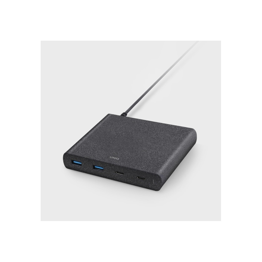 UNIQ HUB Surge Charger 2x USB Quick Charge 3.0 + 2x USB-C PD 3.0 90W black – 2
