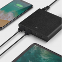 UNIQ HUB Surge Charger 2x USB Quick Charge 3.0 + 2x USB-C PD 3.0 90W black