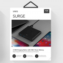 UNIQ HUB Surge Charger 2x USB Quick Charge 3.0 + 2x USB-C PD 3.0 90W juoda