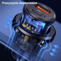 Įkroviklis Usams Įkroviklis samochodowa USAMS C32 1xUSB+1xUSB-C 30W Fast Charge mėlynas/mėlynas (US-CC164)