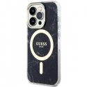 Guess case for iPhone 14 Pro 6.1" GUHMP14LPCUMAK black hardcase Magsafe IML Marble