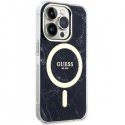 Guess case for iPhone 14 Pro 6.1" GUHMP14LPCUMAK black hardcase Magsafe IML Marble