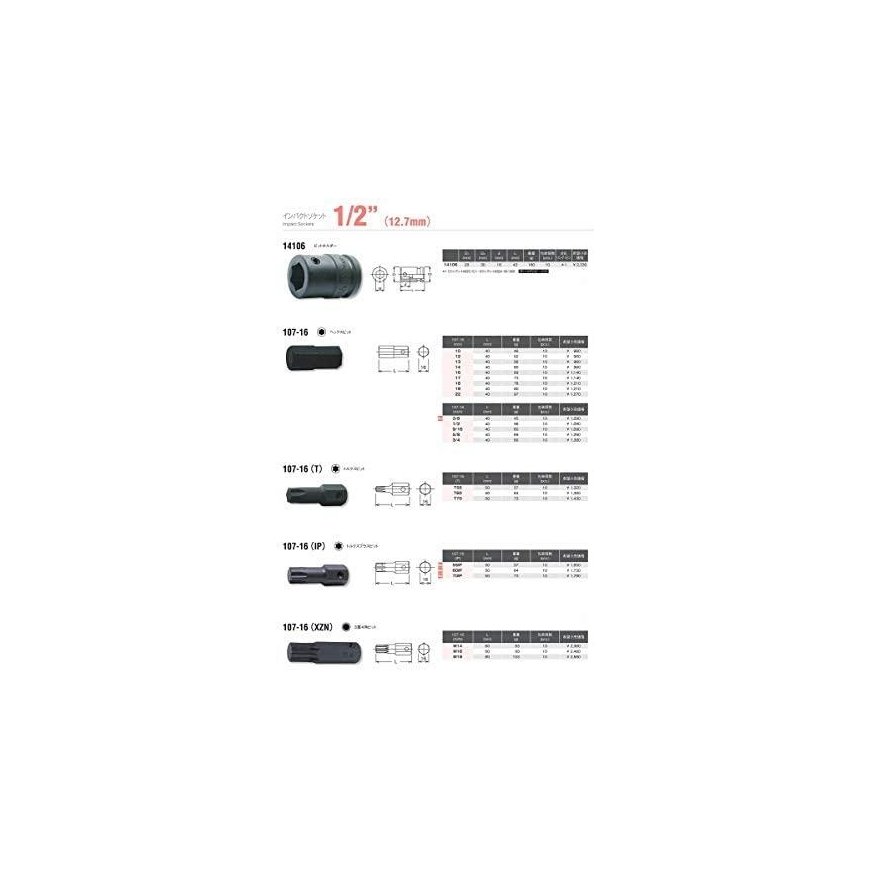Impact TORX bit KOKEN 107-16T T70 – 3