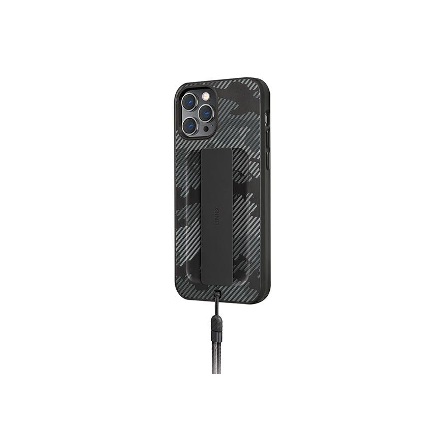 Dėklas UNIQ priedas Heldro iPhone 12/12 Pro 6,1" juoda moro/charcoal Camo Antimikrobinis – 2