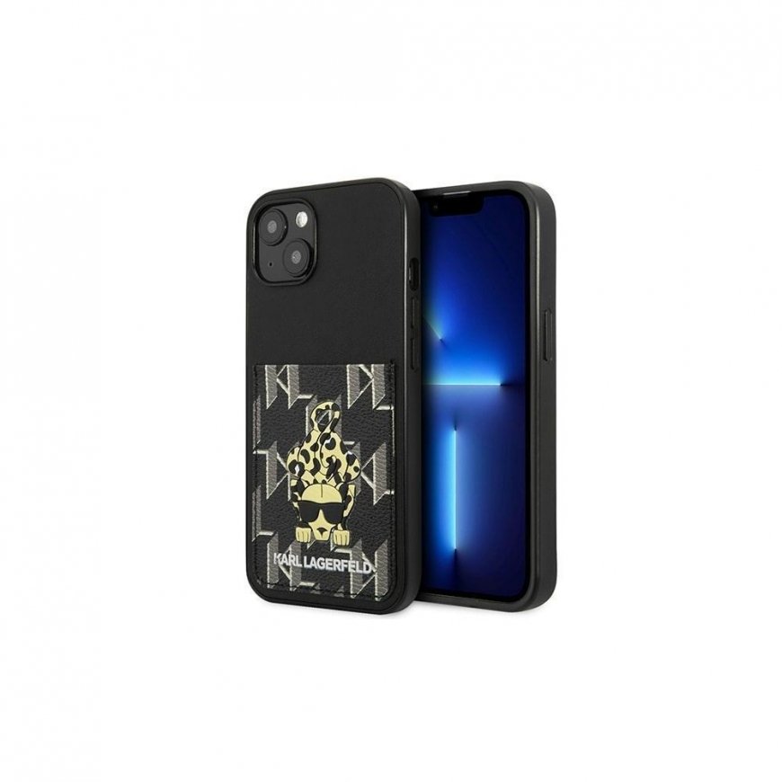Karl Lagerfeld case for iPhone 13 Pro Max KLHCP13XCANCNK black hard case Monogram with card slot – 2