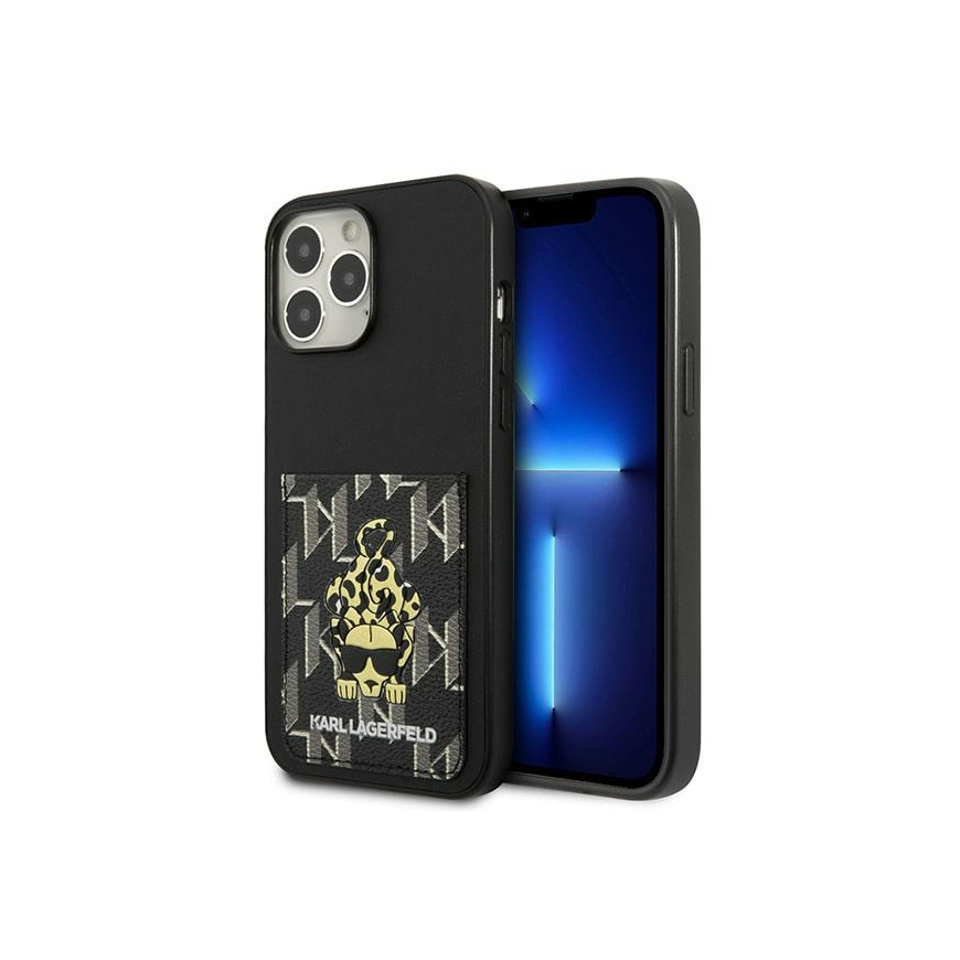 Karl Lagerfeld case for iPhone 13 Pro Max KLHCP13XCANCNK black hard case Monogram with card slot – 5