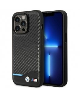 Case BMW BMHCP14L22NBCK iPhone 14 Pro 6.1 "black / black Leather Carbon