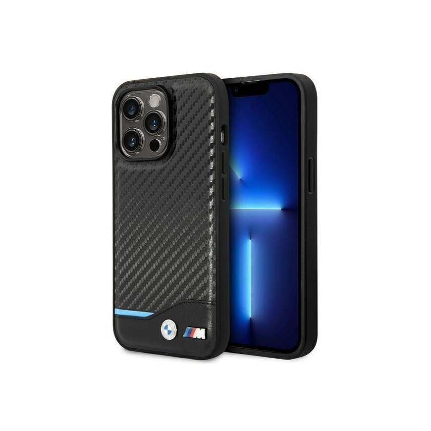 Case BMW BMHCP14L22NBCK iPhone 14 Pro 6.1 "black / black Leather Carbon