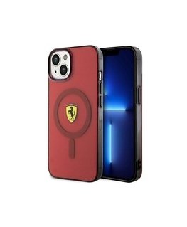 Case Ferrari case for iPhone 14 6.1" FEHMP14SURKR red hardcase Magsafe Translucent