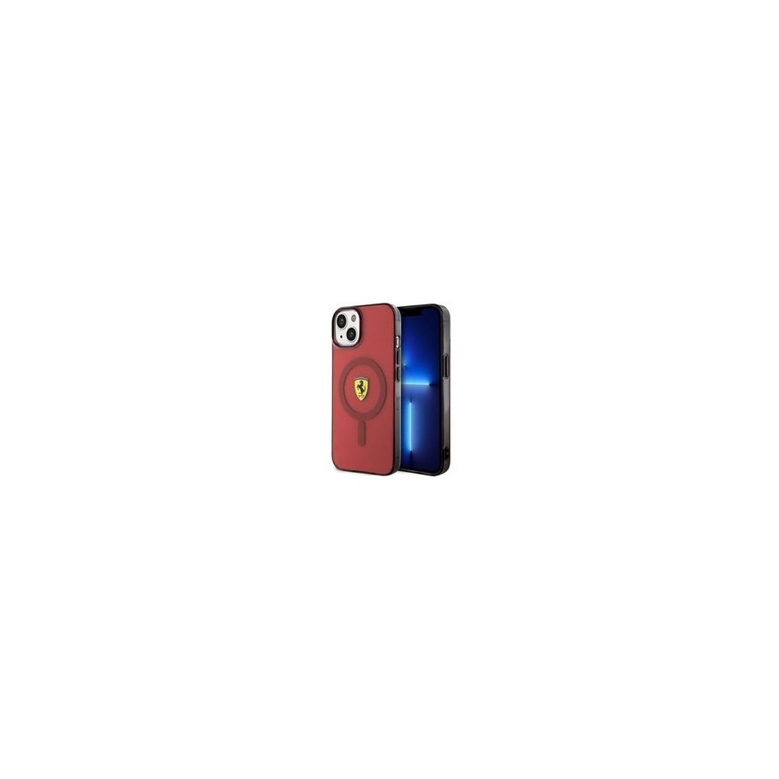 Dėklas Ferrari case for iPhone 14 6,1" FEHMP14SURKR red hardcase Magsafe Translucent
