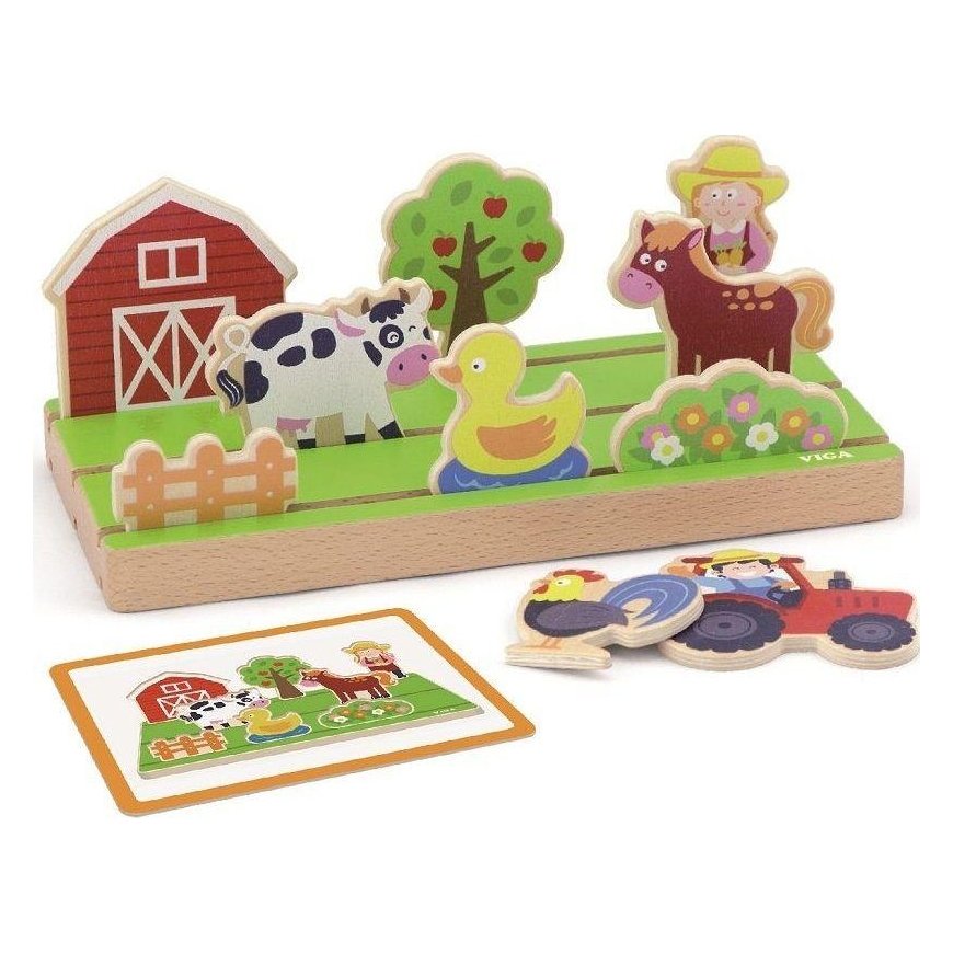 Puzzle Wooden double-sided Figure base Viga