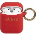 Guess protective case GUACCSILGLRE silicone glossy for AirPods 1/2 red
