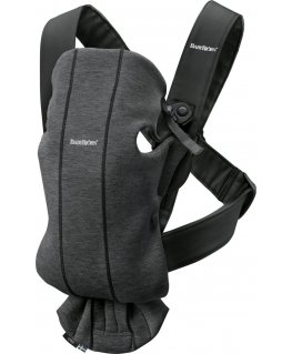 BabyBjorn Baby Carrier Mini 3D Jersey - a small carrier for a newborn | Gray black