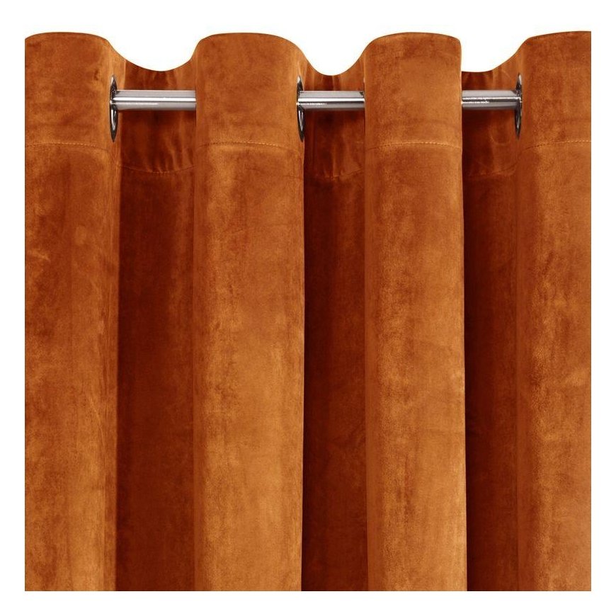 Eurofirany DIVA LINE RIA Minkšto aksomo naktinė užuolaida, 140X250 cm, kilpos / žiedai, spalva: ruda – 5