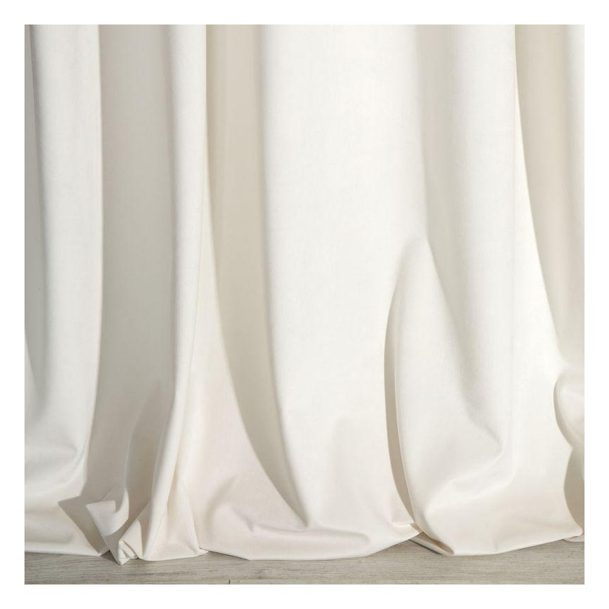 Eurofirany DIVA LINE RIA Minkšto aksomo naktinė užuolaida, 140X250 cm, kilpos / žiedai, spalva: kreminė – 4
