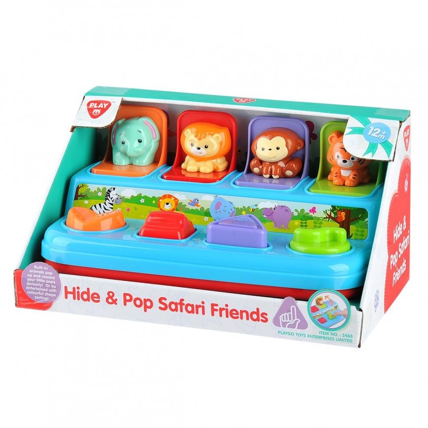 PLAYGO INFANT&TODDLER edukacinis žaislas Hide & Pop Safari Friends, 2463 – 2