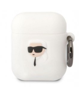 Karl Lagerfeld Cover for headphones Karl Lagerfeld do AirPods 1/2 cover white/white silicone Karl Head 3D