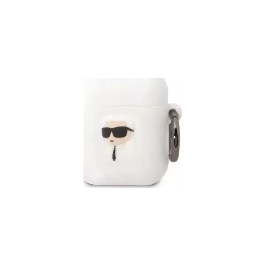 Karl Lagerfeld Cover for headphones Karl Lagerfeld do AirPods 1/2 cover white/white silicone Karl Head 3D – 2