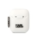 Karl Lagerfeld Cover for headphones Karl Lagerfeld do AirPods 1/2 cover white/white silicone Karl Head 3D