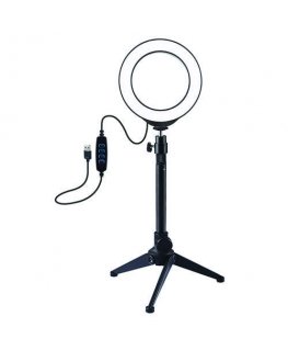 Puluz LED ring lamp 12cm, with tripod table stand up to 24.5cm, USB