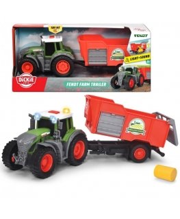 DICKIE Farm Fendt tractor with 26 cm hay bale trailer