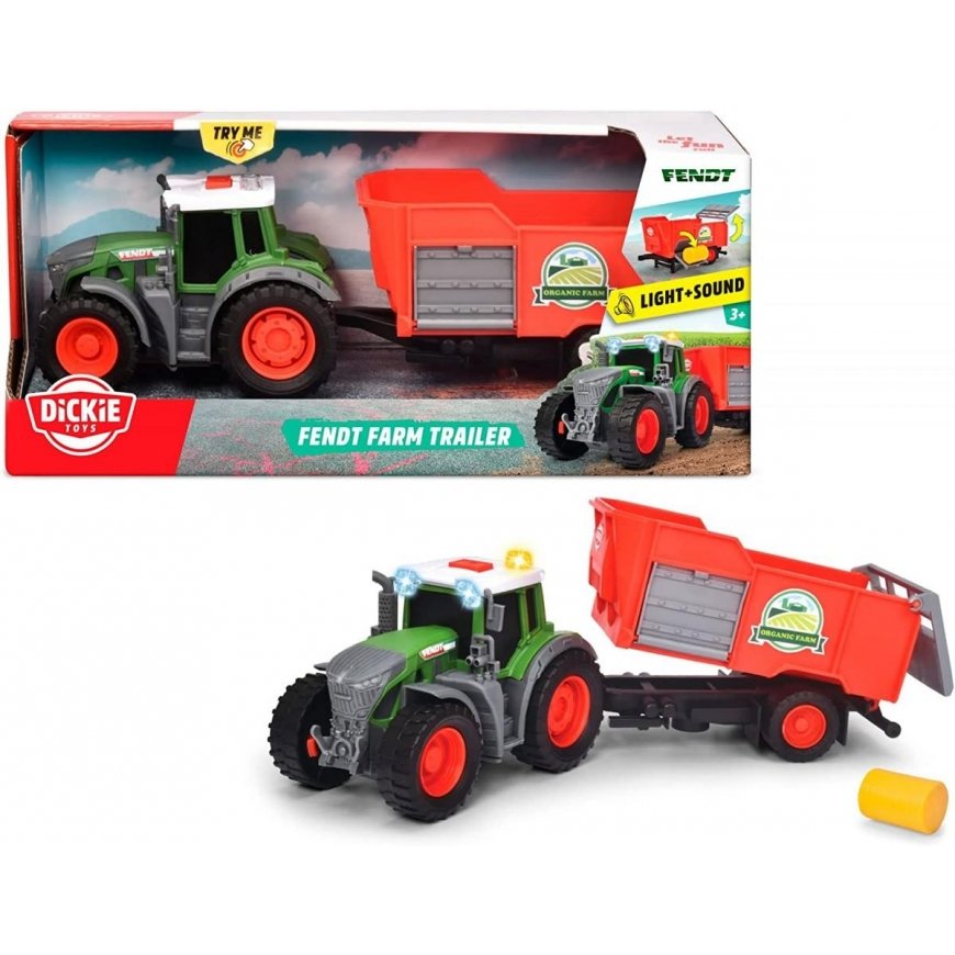 DICKIE Farm Fendt tractor with 26 cm hay bale trailer – 3