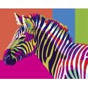 Beldizart Wizardi paint by number kit. Rainbow zebra 40x50 cm T077 Beldizart Wizardi paint by number kit. Rainbow zebra 40x50 cm T077