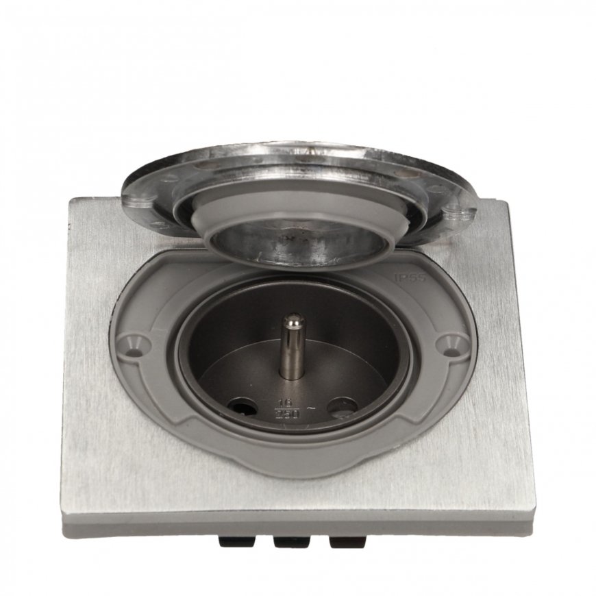 Orno Socket hermetyczne podtynkowe su/u IP55 stainless steel OR-AE-1397 – 2